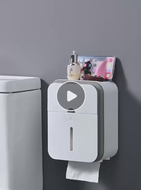 Prix : 3500f au lieu de 8000f . Boite de rangement organisateur de papier toilette, étanche, haute capacité, anti poussière, sans poinçon, rouleau de papier.