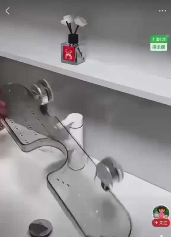 Étagère de rangement en acrylique sur le robinet de la salle de bain, évier de cuisine, miroir à ventouse, support de rangement mural sur le comptoir.