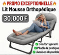 Lit orthopédique avec mousse. Confort ultra moelleux et soulage les douleurs du dos, pliable et léger, facile à transporter, ideal pour la maison, Bureau, Massage où repos et camping.