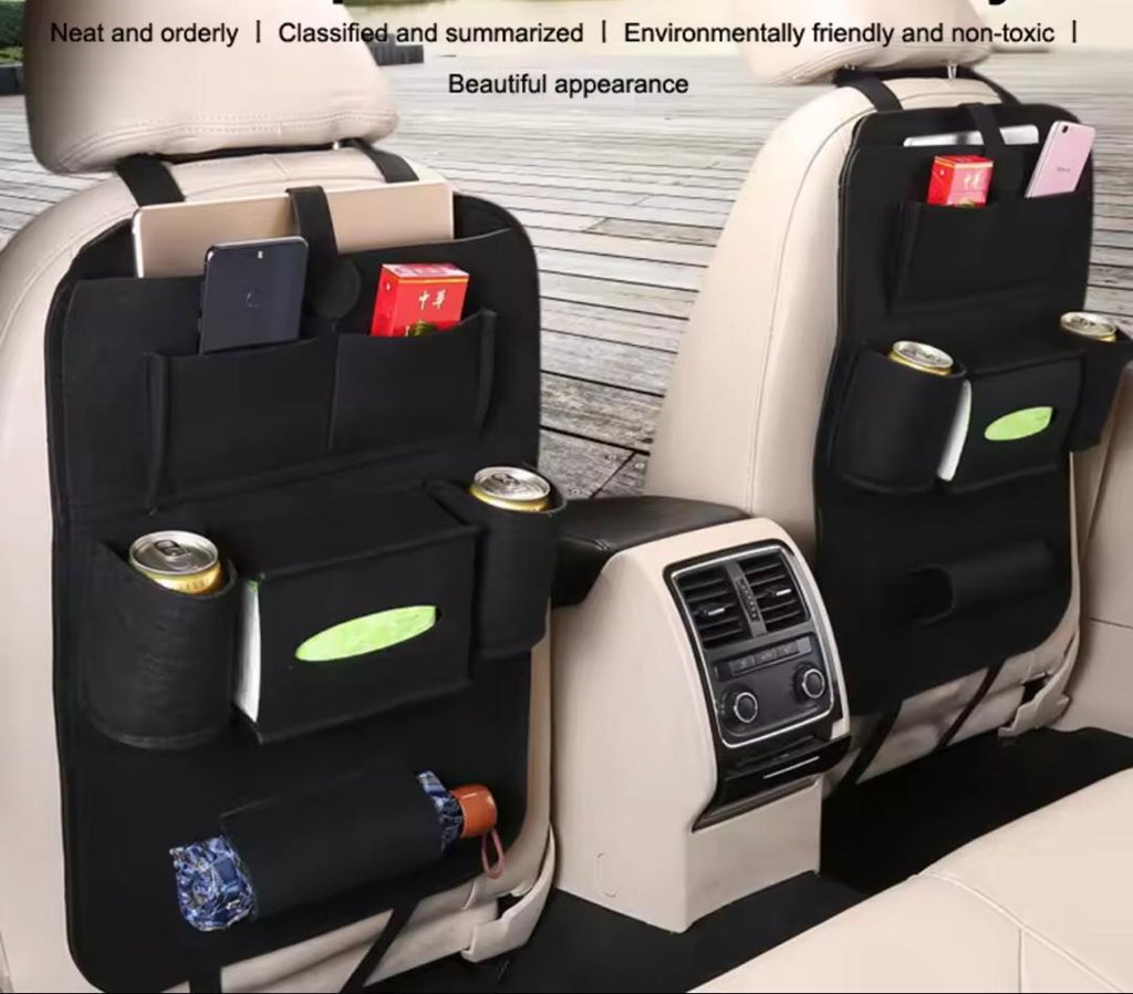 Prix : 1 à 8000f au lieu de 18000f . Nouveau sac de rangement pour siége de voiture, sacs suspendu pour dossier de siège, produit multifonctionnel pour le rangement dans les véhicules.