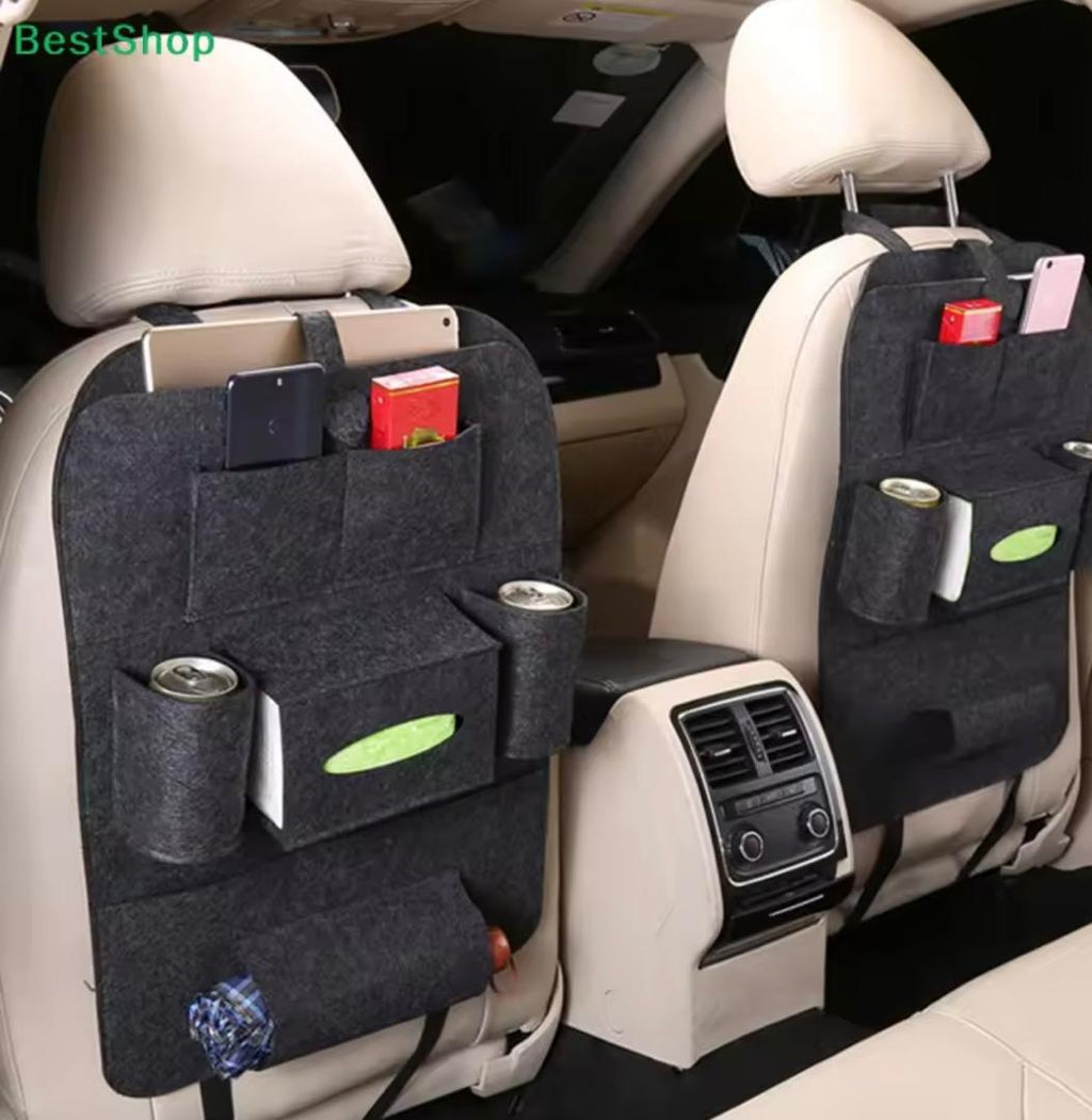 Prix : 1 à 8000f au lieu de 18000f . Nouveau sac de rangement pour siége de voiture, sacs suspendu pour dossier de siège, produit multifonctionnel pour le rangement dans les véhicules.