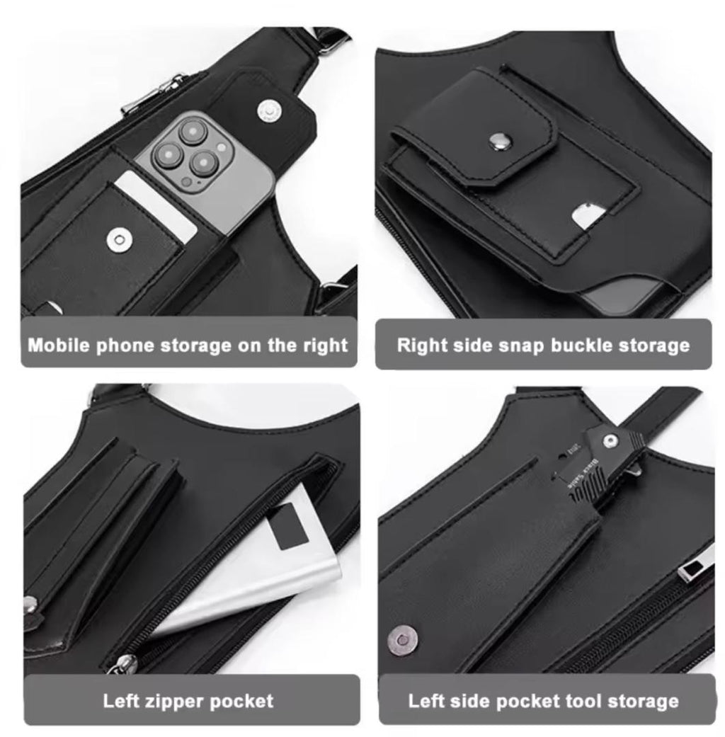 Prix : 12000f au lieu de 38000f .        SAC HOLSTER ANTI VOL - LE STYLE QUI FAIT LA DIFFÉRENCE.  Soyons plus tendance tout en gardant vos personnels en sécurité grâce à notre sac holster anti vol.